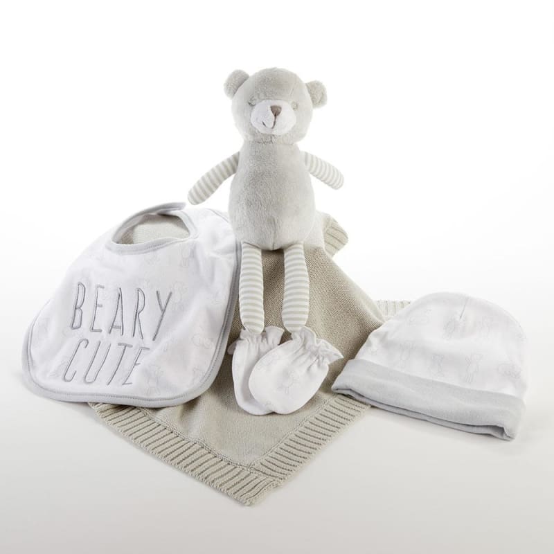 Beary Cute 5-Piece Welcome Home Gift Set (Gray) - Baby Gift Sets