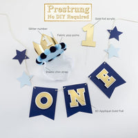 Thumbnail for Blue & Gold 1st Birthday Decor Kit - Décor Kit