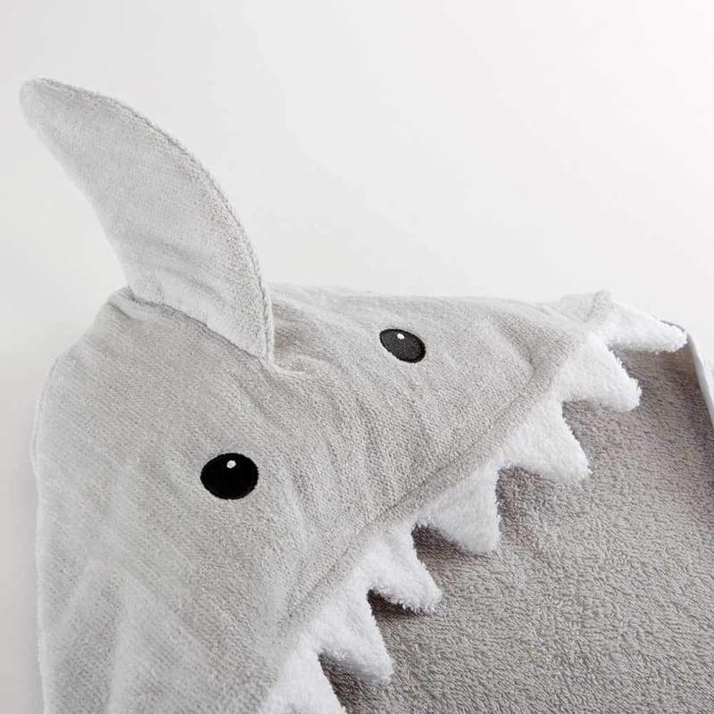 Let the Fin Begin Gray Shark Hooded Towel - Hooded Towels