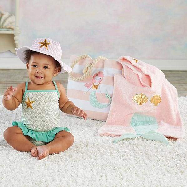 Mermaid 4-Piece Beach Gift Set with Canvas Tote for Mom - Baby Gift Sets