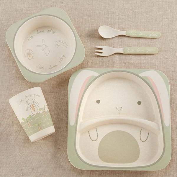 Natural Baby Bamboo Bunny 5-Piece Feeding Set - Baby Gift Sets