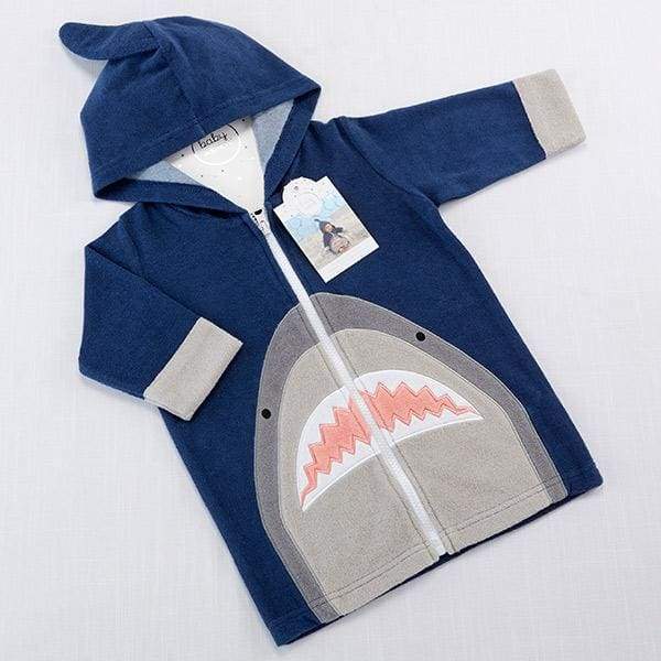 Shark Hooded Beach Zip Up (Personalization Available) - Beach Zip Up