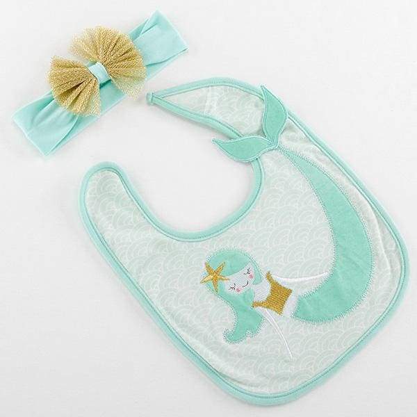Simply Enchanted Mermaid Bib and Headband Set - Baby Gift Sets