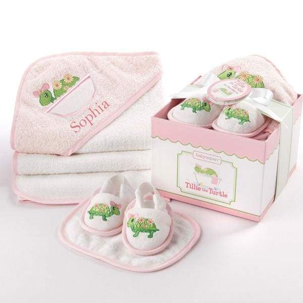 Tillie the Turtle 4-Piece Bath Time Gift Set (Personalization Available) - Baby Gift Sets