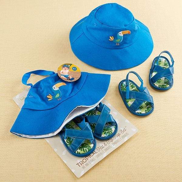 Tropical Beach Hat and Flip Flop Gift Set - Baby Gift Sets