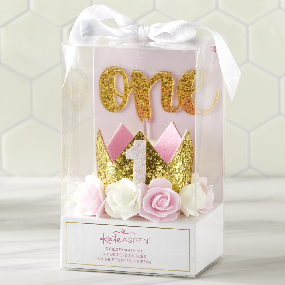 Gold Glitter 1st Birthday Décor Kit