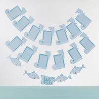 Thumbnail for 1st Birthday Milestone Photo Banner & Cake Topper - Shark Party - Décor Kit