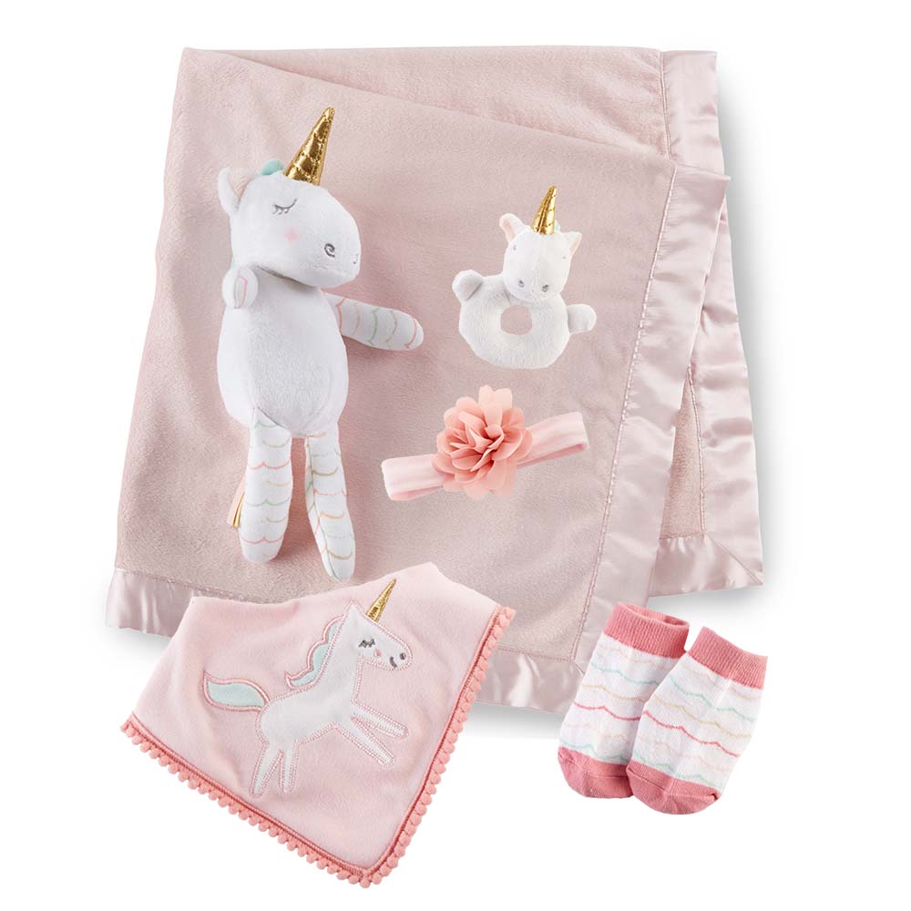 Unicorn Plush Plus Blanket & Simply Enchanted 4-Piece Gift Set