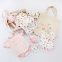 Thumbnail for Fancy Floral 9-Piece Baby Gift Basket (Personalization Available)