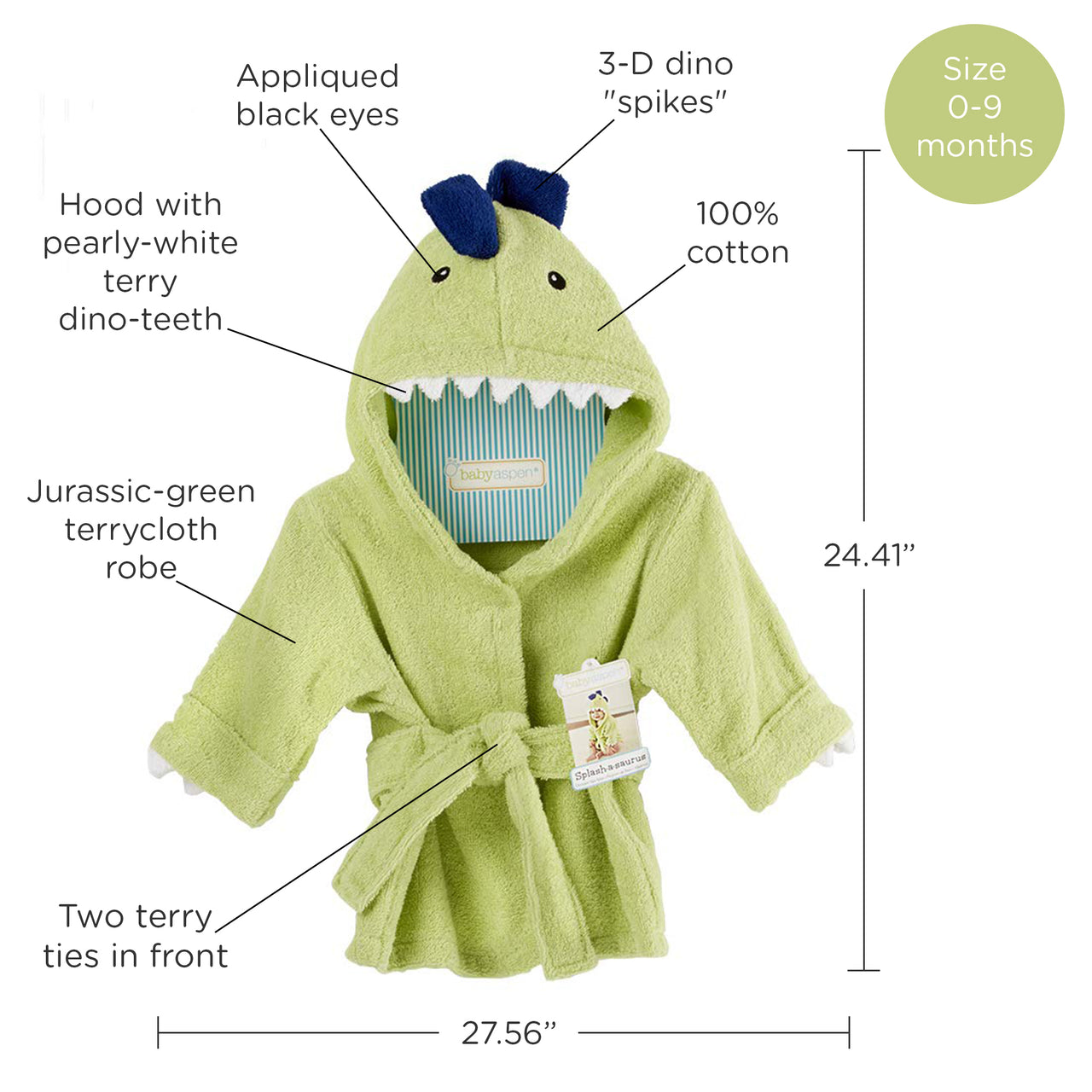 Splash-a-saurus Dinosaur Hooded Spa Robe