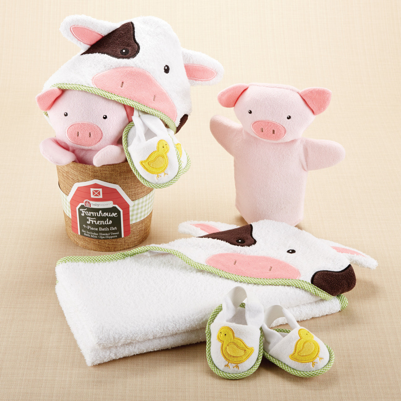 Farmhouse Friends 4-Piece Bath Time Bucket