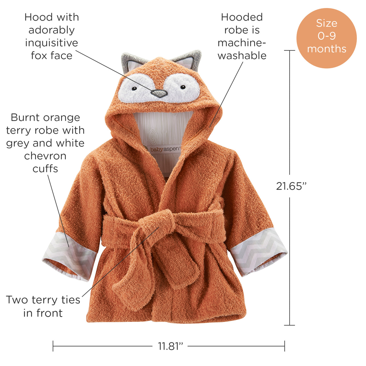 Rub-a-Dub Fox in the Tub Hooded Spa Robe