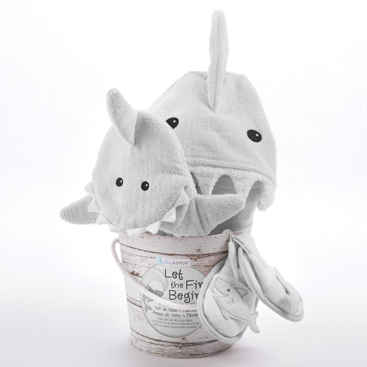 Let the Fin Begin Shark 4-Piece Bath Gift Set (Gray)