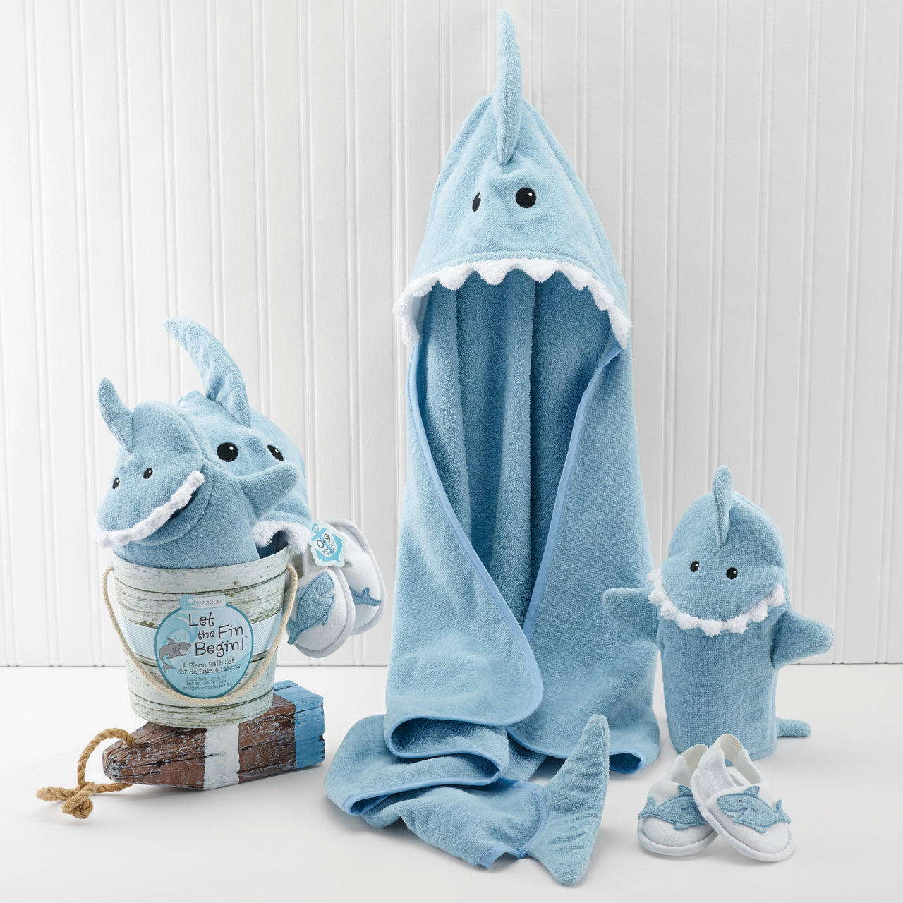 Let the Fin Begin Shark 4-Piece Bath Gift Set (Blue)