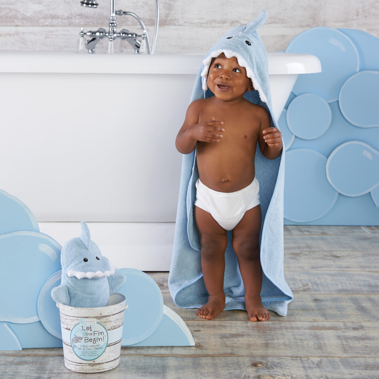 Let the Fin Begin Shark 4-Piece Bath Gift Set (Blue)