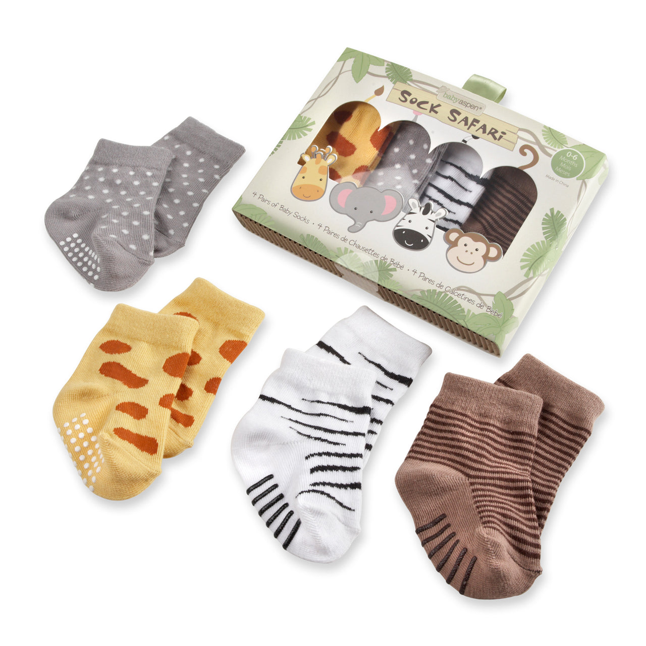 Sock Safari Four-Pair Animal-Themed Sock Set