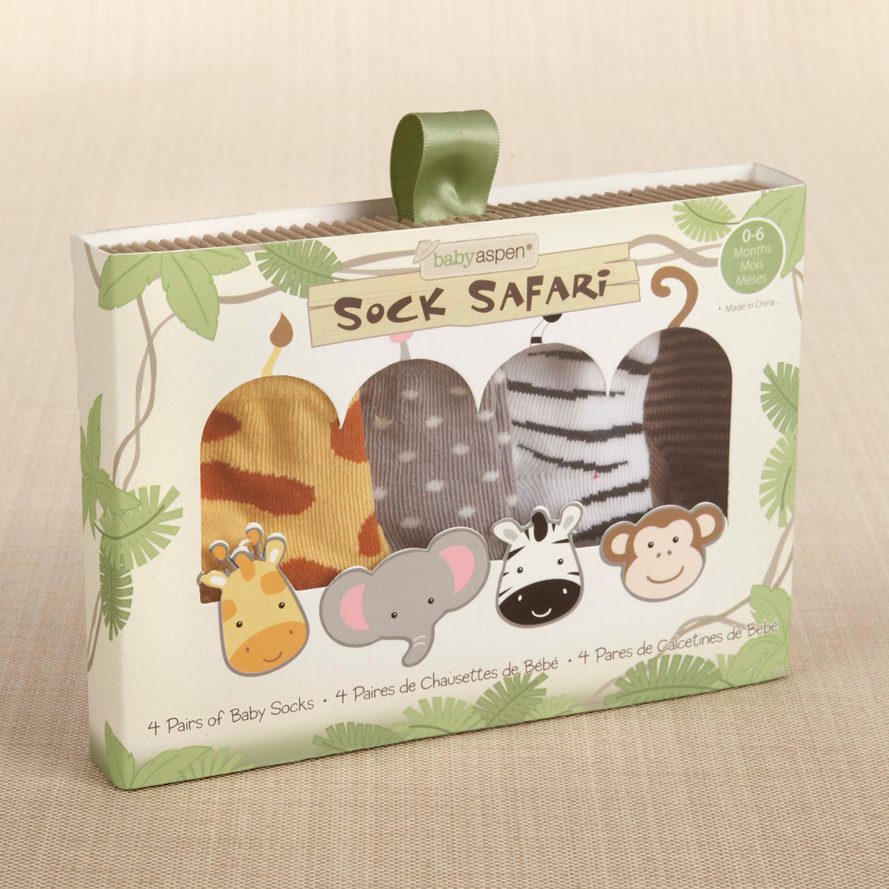 Sock Safari Four-Pair Animal-Themed Sock Set