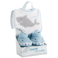 Thumbnail for Chomp & Stomp Shark Bib & Booties Gift Set (Blue)