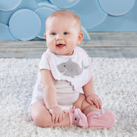 Thumbnail for Chomp & Stomp Shark Bib & Booties Gift Set (Pink)