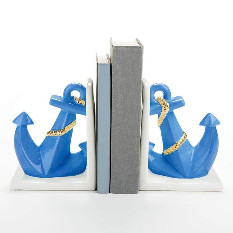 Anchor Porcelain Bookends - Bookends