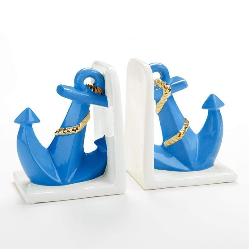 Anchor Porcelain Bookends - Bookends