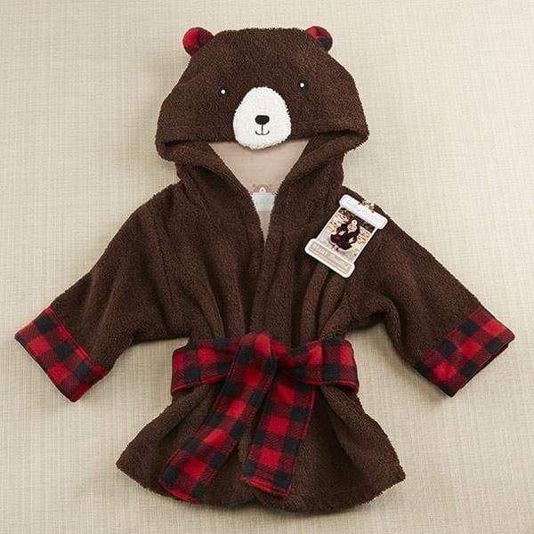 Beary Bundled Brown and Red Hooded Robe (Personalization Available) - Robes