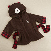 Beary Bundled Brown and Red Hooded Robe (Personalization Available) - Robes