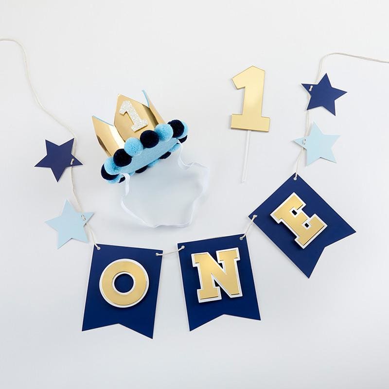 Blue & Gold 1st Birthday Decor Kit - Décor Kit