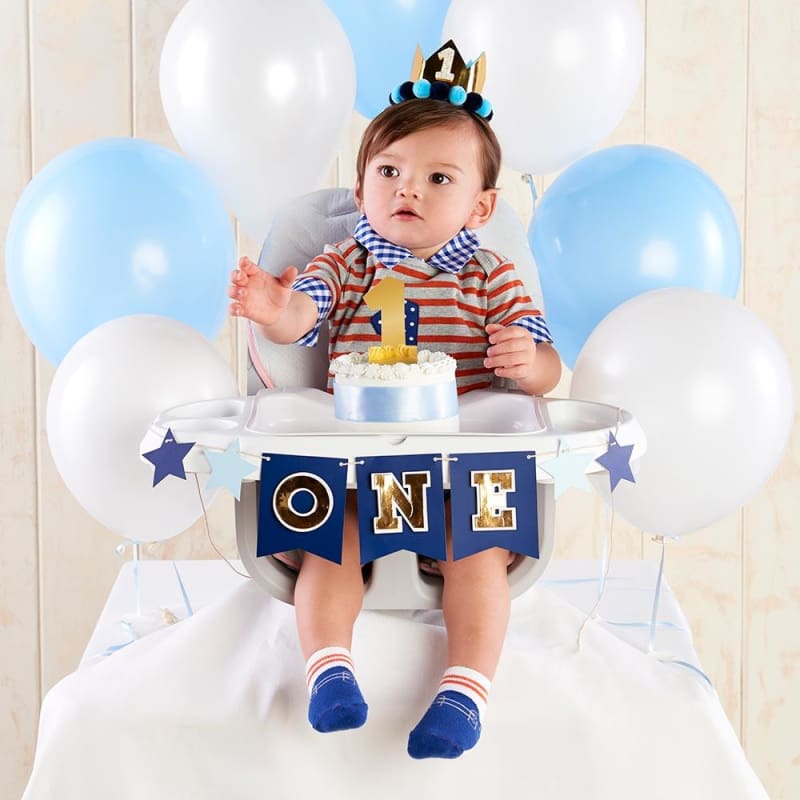 Blue & Gold 1st Birthday Decor Kit