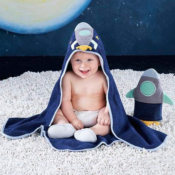 Cosmo Tot Spaceship 4-Piece Bath Time Gift Set - Hooded Towels