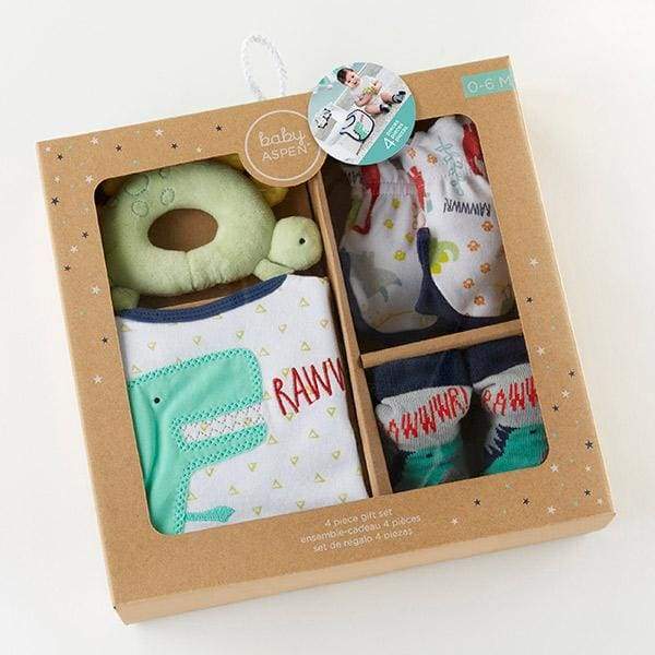 Dino Baby 4-Piece Gift Set - Baby Gift Sets