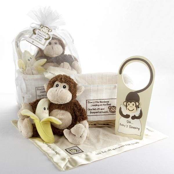 Five Little Monkeys 5-Piece Gift Set in Keepsake Basket - Baby Gift Sets