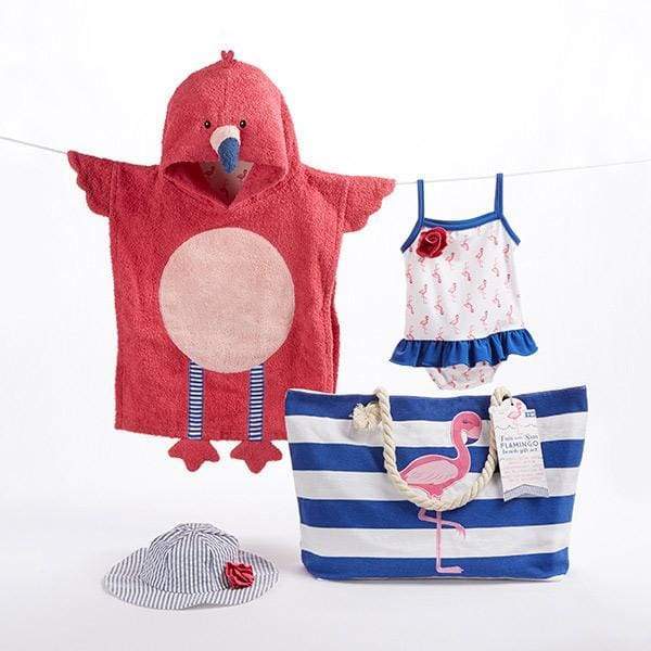 Flamingo 4-Piece Nautical Gift Set with Canvas Tote for Mom - Baby Gift Sets