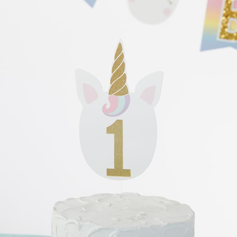 Gold Glitter Unicorn Birthday Party Favor Tags