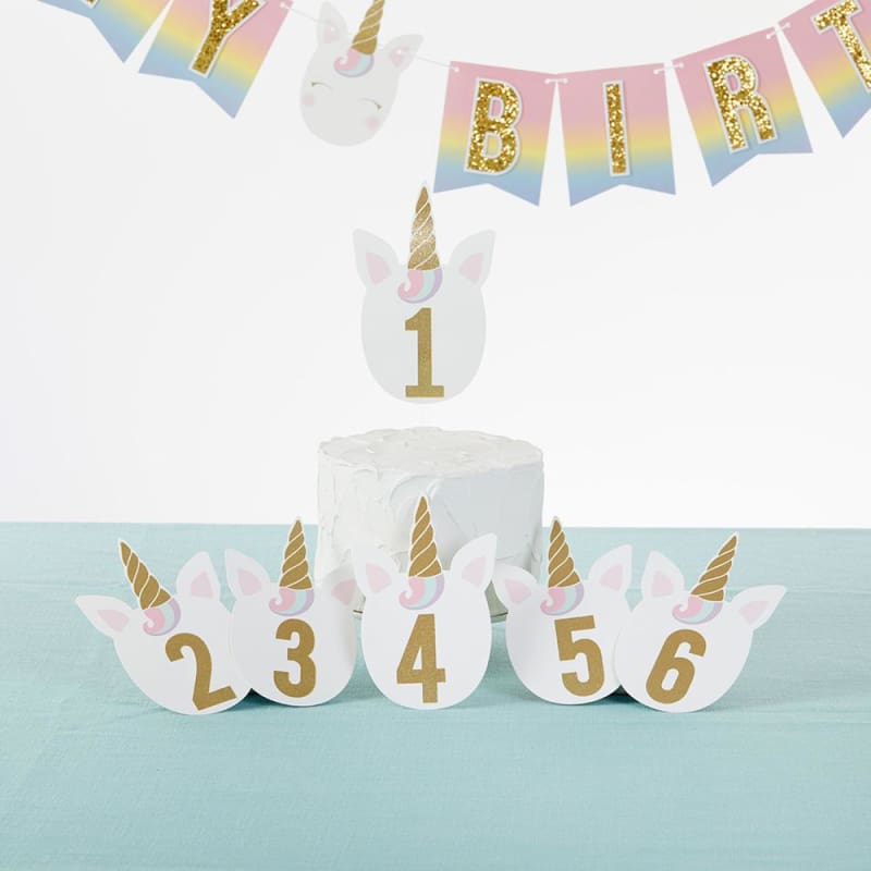 Gold Glitter Unicorn Happy Birthday Décor Kit - Décor Kit