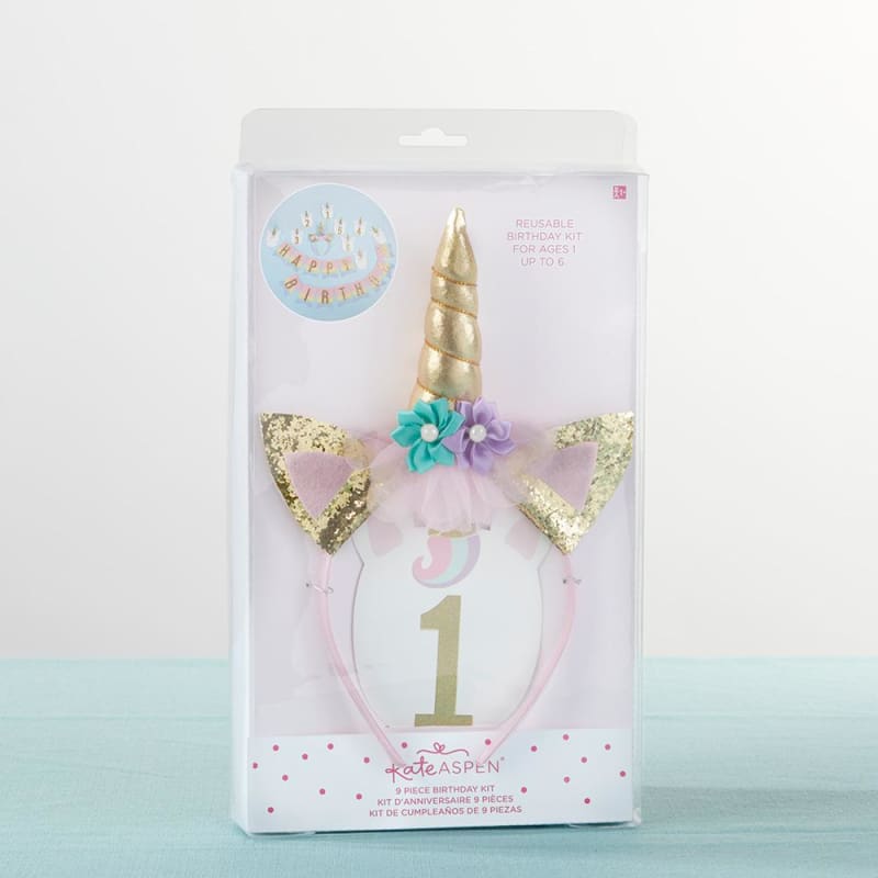 Gold Glitter Unicorn Happy Birthday Décor Kit - Décor Kit