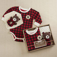 Thumbnail for Happy Camper 3 Piece Gift Set (Red Plaid) - Baby Gift Sets