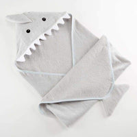 Let the Fin Begin Gray Shark Hooded Towel - Hooded Towels