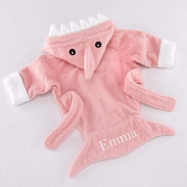 Let the Fin Begin Pink Shark Robe (12-18m) (Personalization Available) - Robes