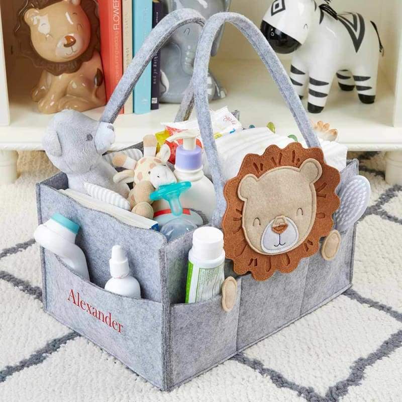 Lion Diaper Caddy Organizer (Personalization Available) - Organizer