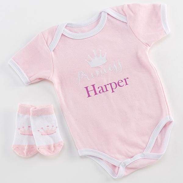 Little Princess Bodysuit and Socks (Personalization Available) - Baby Gift Sets