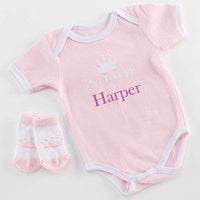 Thumbnail for Little Princess Bodysuit and Socks (Personalization Available) - Baby Gift Sets