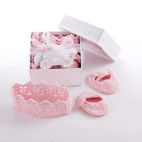 Little Princess Knit Headband and Booties Gift Set - Baby Gift Sets