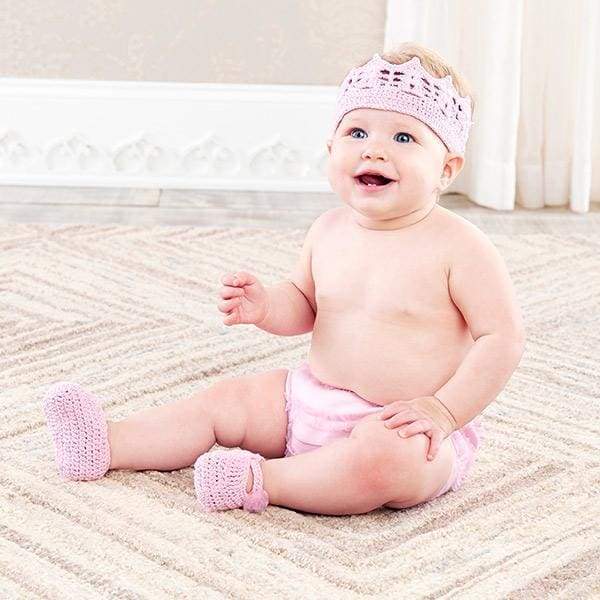 Little Princess Knit Headband and Booties Gift Set - Baby Gift Sets