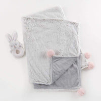 Luxury Baby Blanket & Rattle Gift Set (Pink) - Baby Gift Sets