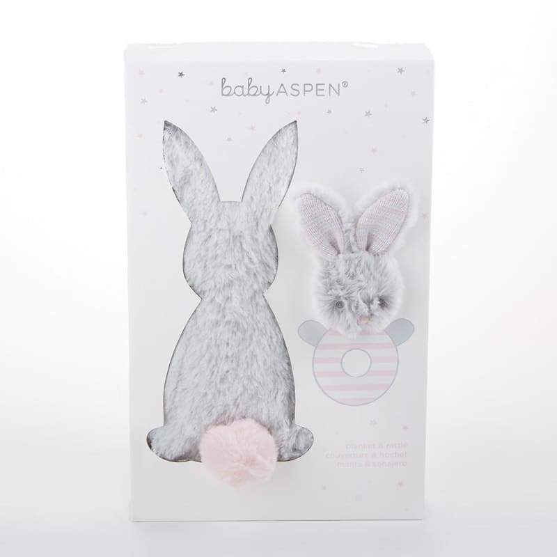 Luxury Baby Blanket & Rattle Gift Set (Pink) - Baby Gift Sets