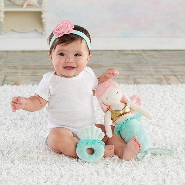 Mia the Mermaid Plush Plus Headband and Rattle for Baby (Personalization Available) - Baby Gift Sets