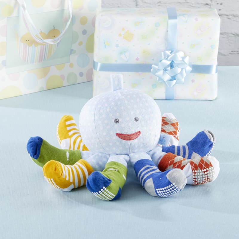 Mr. Sock T. Pus Plush Plus Octopus with 4 Pairs of Socks (Blue) - Plush Animal