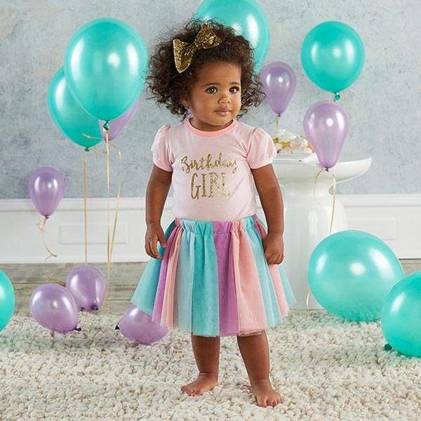 My First Birthday Rainbow 3-Piece Tutu Outfit Girl Baby Aspen