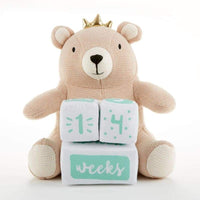 Thumbnail for My First Milestone Brown Bear Plush Plus Baby Age Blocks - Plush Animal